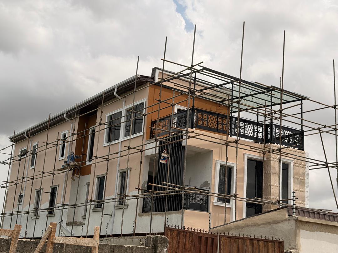 Upper terrace canopy installation